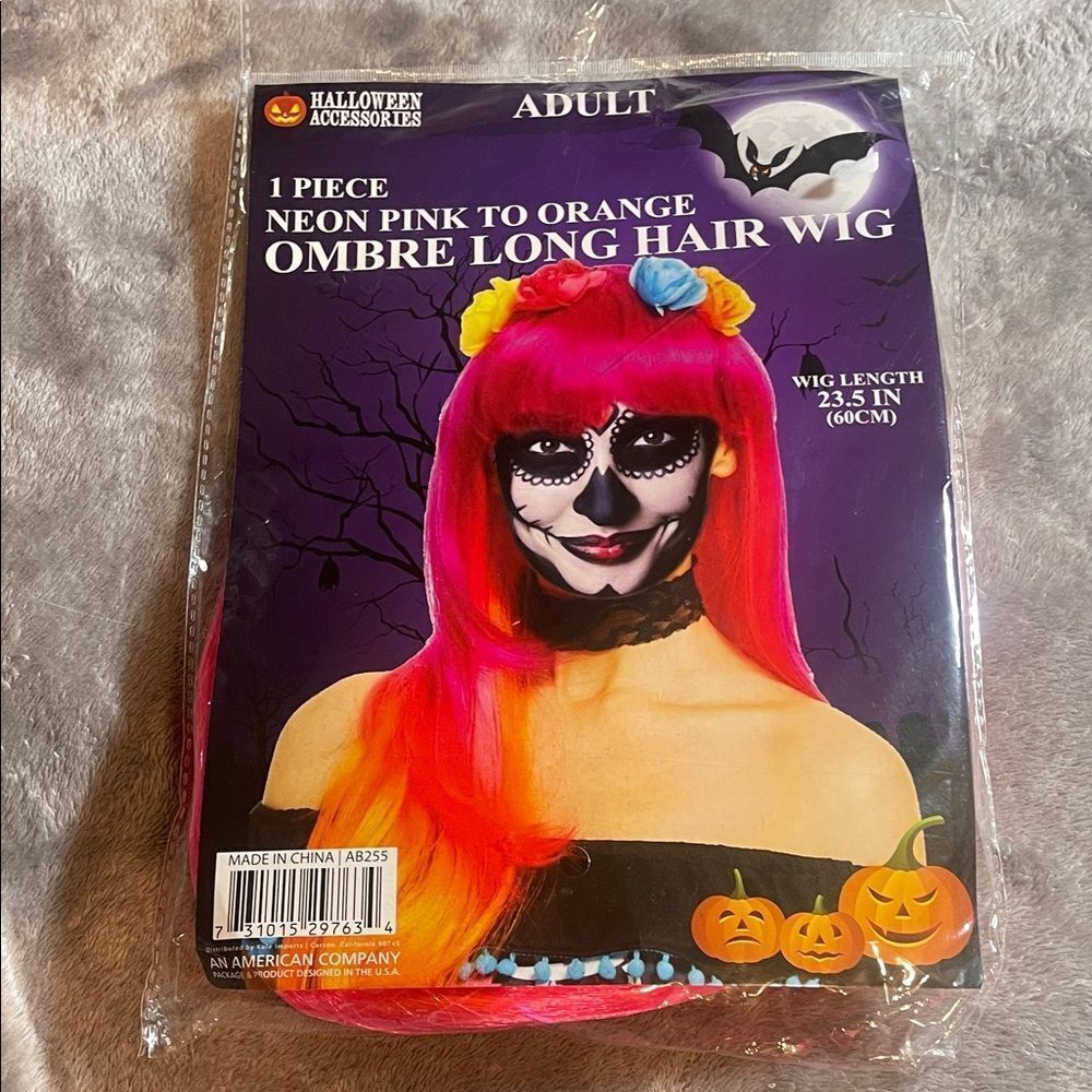 Neon Pink toâOrange Ombre Long Hair Wig
New